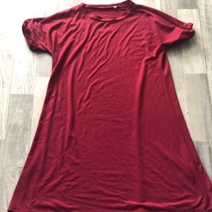 Red T-shirt dress